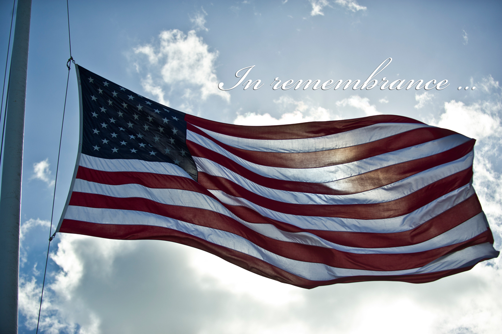 United States flag at half-mast