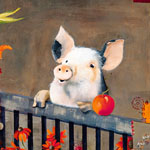 Happy little pig painted by Mary L. Parkes