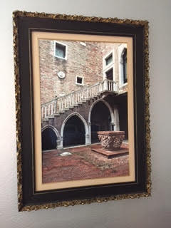 Framed photograph of a street in Venice