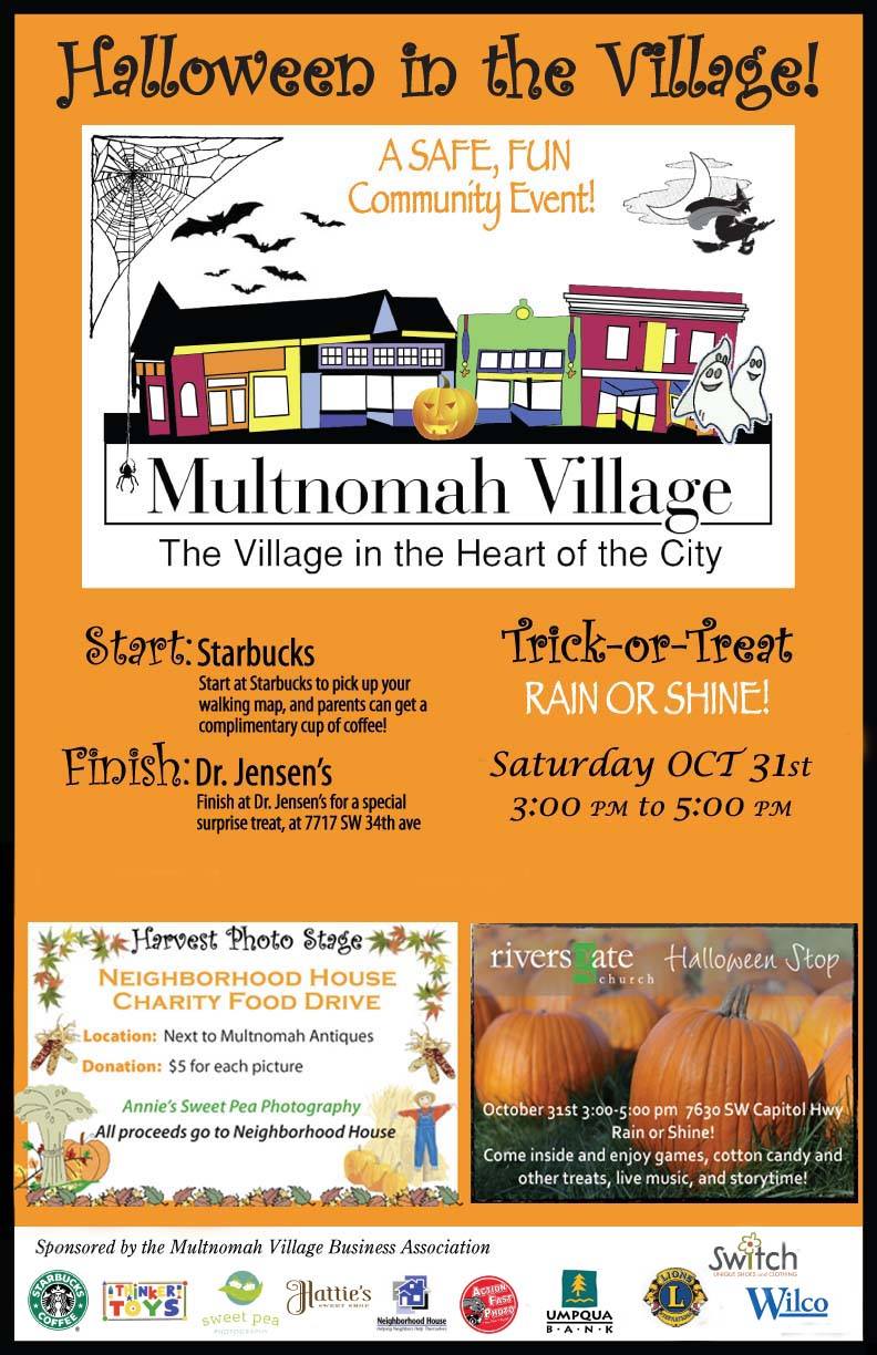 Halloween in Multnomah Village 2015 poster