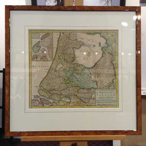 Vintage map in frame