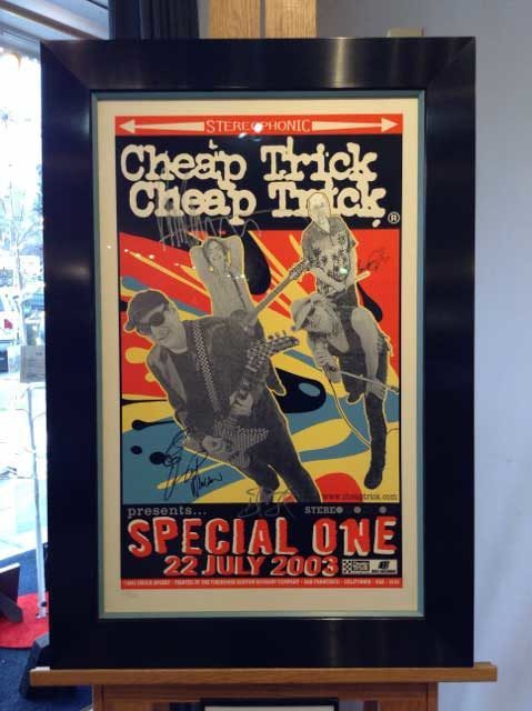 Vintage Cheap Trick Poster, Autographed and Framed