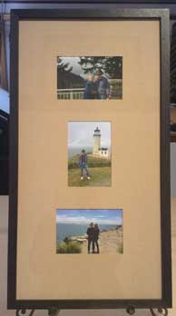 Framed photos of vacation snapshots