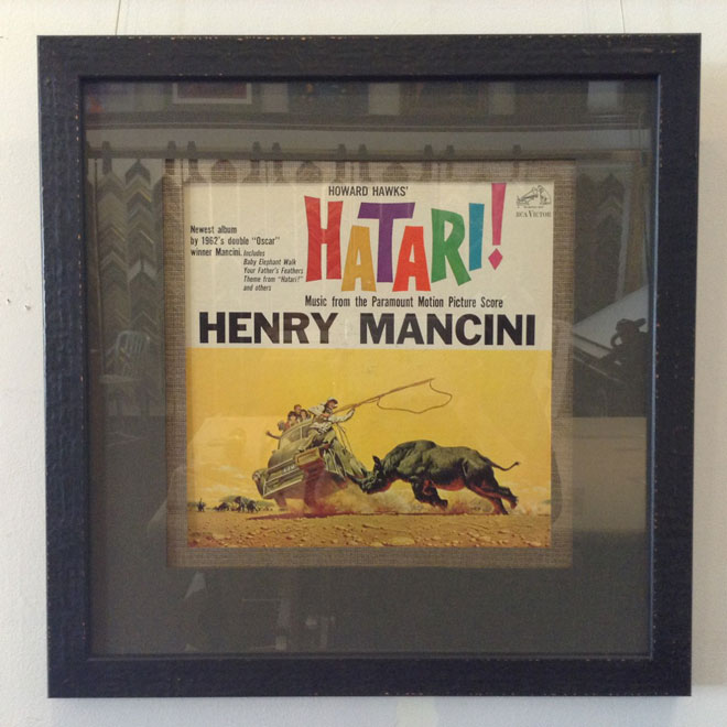 Font of Hatari by Henry Mancini in frame